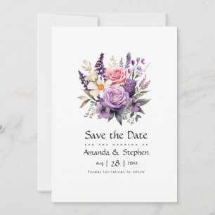 Reserve A Data Casamento Floral da Lavanda Digital
