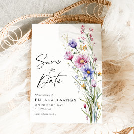 Reserve A Data Casamento Floral das Flores Selvagens de Aquarela