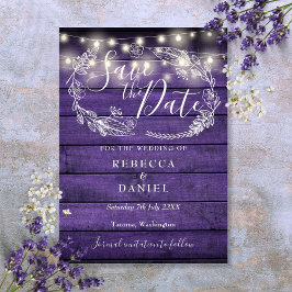 Reserve A Data Casamento Floral Das Luzes De Corda De Madeira Rox