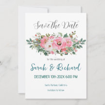 Casamento Floral de Água Rosada Romântica de Prima