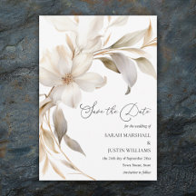 Casamento Floral de Beige e Watercolor Branca