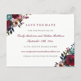 Reserve A Data Casamento Floral De Burgundy Watercolor Salva A Da