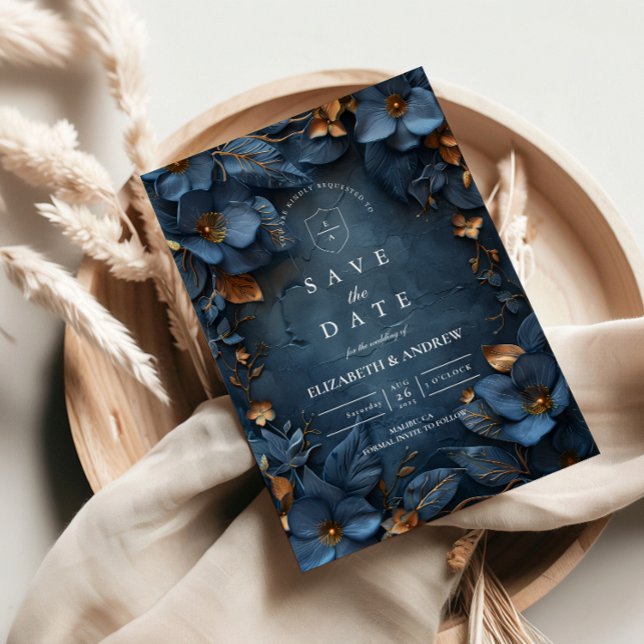 Reserve A Data Casamento Floral de Cobre Mal-humorado (Criador carregado)