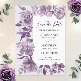 Reserve A Data Casamento Floral de Elegante Dusty Mauve Watercolo