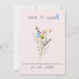 Reserve A Data Casamento Floral de Flores Silvestres Simples Mode