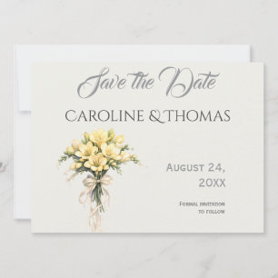 Reserve A Data Casamento Floral de Freesia Romântico Amarelo Caná