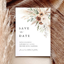 Reserve A Data Casamento Floral de Grama Pampas Boho