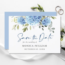 Reserve A Data Casamento Floral de Hydrangea Azul Elegante