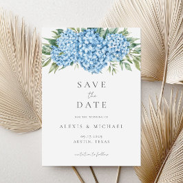 Reserve A Data Casamento Floral de Hydrangea Azul Elegante