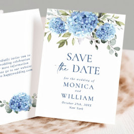 Reserve A Data Casamento Floral de Hydrangea Azul Elegante