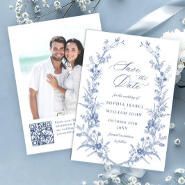 Reserve A Data Casamento Floral de Jardim Azul e Vitoriano