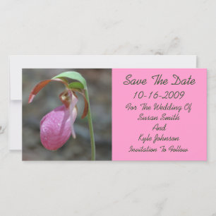 Reserve A Data Casamento Floral De Lady Slipper Rosa Salve A Data