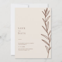 Casamento Floral De Marfim Desenhado À Mão Minimal