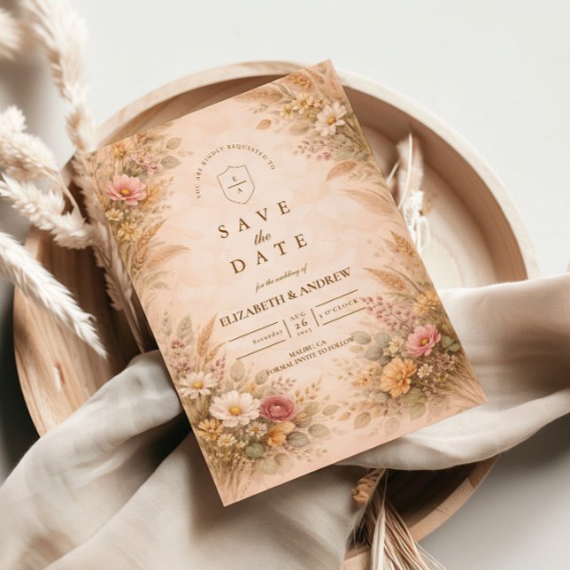 Reserve A Data Casamento Floral de Outono Suave (Criador carregado)