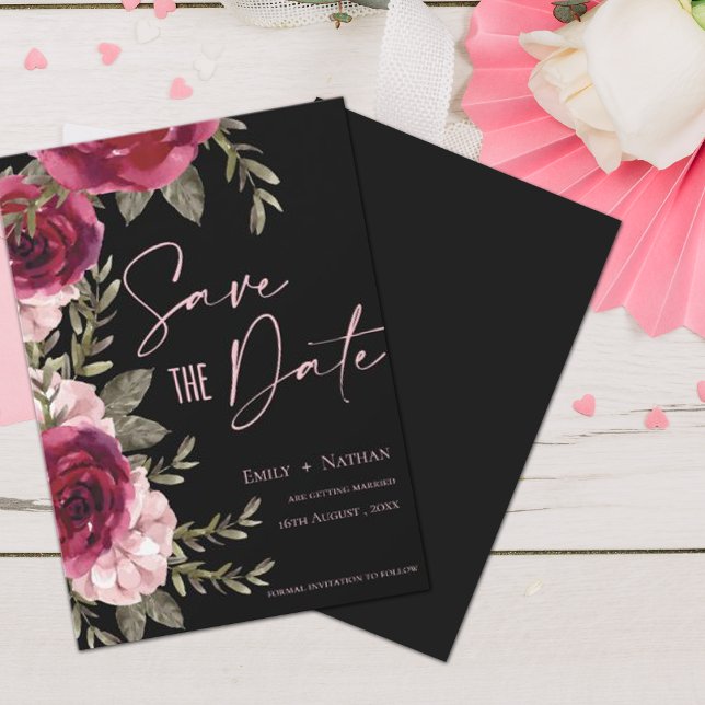 Reserve A Data Casamento Floral de Pessegueiro Bonito Elegante (Criador carregado)