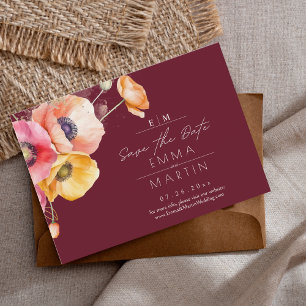 Reserve A Data Casamento Floral de Poppies Clorosos de Clorideira