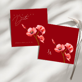 Reserve A Data Casamento Floral De Pops Vermelhos De Crimson Simp
