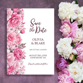 Reserve A Data Casamento Floral de Rosa Rosa