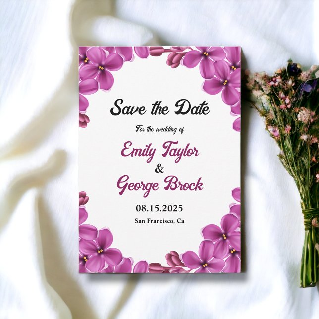 Reserve A Data Casamento Floral de Verão com Orquídeas Roxas Eleg (Criador carregado)