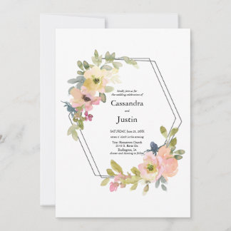 Reserve A Data Casamento Floral de Watercolor