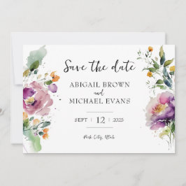 Reserve A Data Casamento Floral de Watercolor