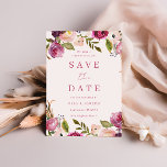 Reserve A Data Casamento Floral de Wreath com Aquarelas Rosa Vibr<br><div class="desc">Wreath Floral de Aquarela Rosa Vibrante Salva a Data Ver coleção correspondente em Niche e Nest Store</div>