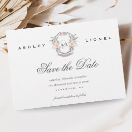 Reserve A Data Casamento Floral do Monograma Formal Clássico Eleg