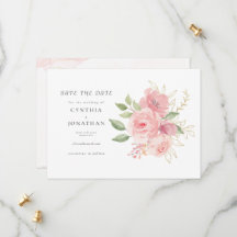 Casamento Floral Dourado Aquarela Rosa Elegante