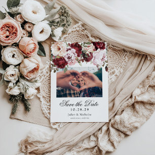 Reserve A Data Casamento Floral Elegante Burgundy & Blush Waterco