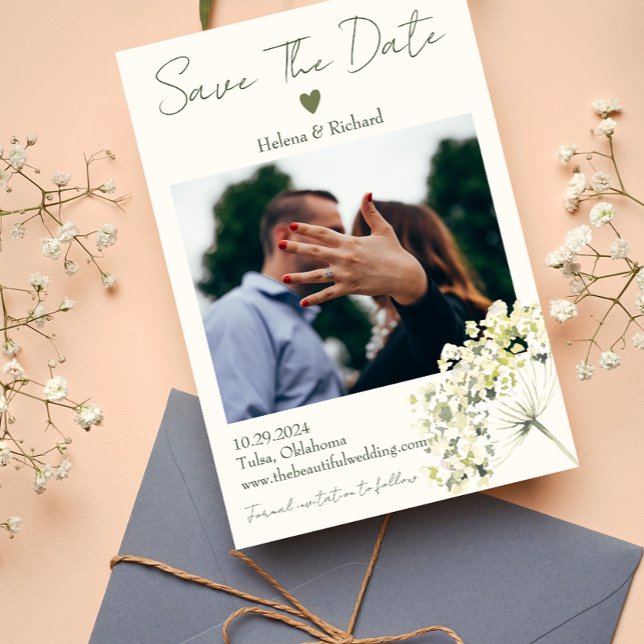 Reserve A Data Casamento Floral Elegante e com Vegetação (Criador carregado)