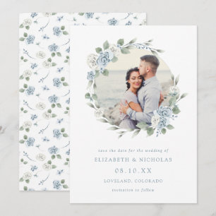 Reserve A Data Casamento Floral Elegante em Aquarela