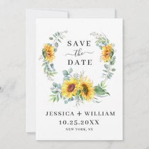 Reserve A Data Casamento Floral Elegante Eucalyptus Sunflower