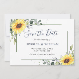 Reserve A Data Casamento Floral Elegante Eucalyptus Sunflower