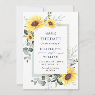 Reserve A Data Casamento Floral Elegante Eucalyptus Sunflower