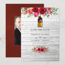 Casamento Floral em Aquarela Rústica em Burgundy e