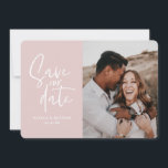 Reserve A Data Casamento floral fotográfico moderno salvar a data<br><div class="desc">Um casamento de fotos florais moderno,  salve a data. Em púrpuras,  pinças,  castanhos e verdes. A moderna toma conta do casamento rústico com escrita manual.</div>