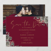 Casamento Floral Gótico em Vermelho Borgonha e Dou