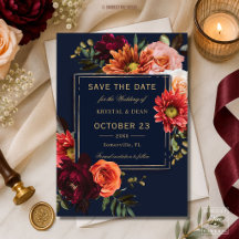 Casamento Floral Laranja Burgundy Escuro Naval Som