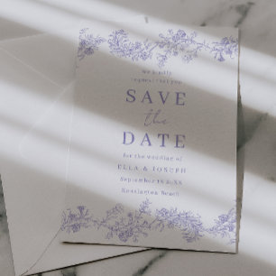 Reserve A Data Casamento Floral Lilás Vintage Chinoiserie