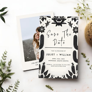 Reserve A Data Casamento Floral Mexicano Elegante Fiesta Cactus