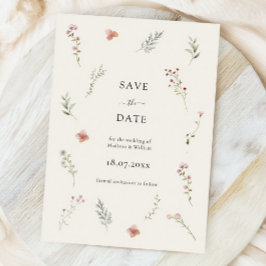 Reserve A Data Casamento Floral Mínimo de Beige Boho