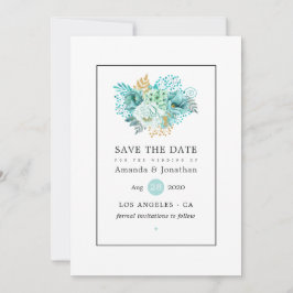 Reserve A Data Casamento Floral Mint Watercolor
