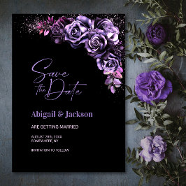 Reserve A Data Casamento Floral Moody Purple Salve a Data