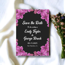 Reserve A Data Casamento Floral Negro Rosa Orquídea Roxita Românt