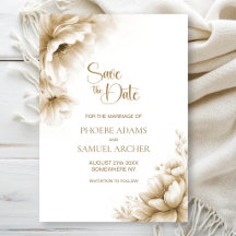 Casamento Floral Neutro Rústico Save the Date