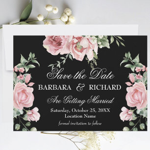 Reserve A Data Casamento Floral Pintado à Mão Romântico Elegante