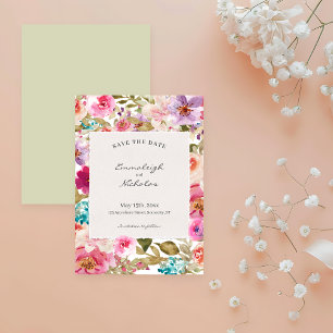 Reserve A Data Casamento Floral Primavera Melody de Papel Torn