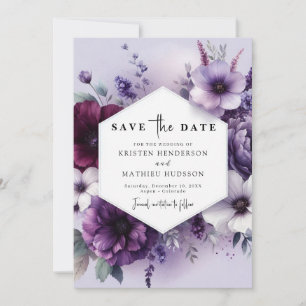 Reserve A Data Casamento Floral Puro Elegante Único