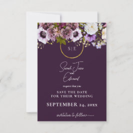 Reserve A Data Casamento Floral Puro Fresco Vertical Salvar A Dat