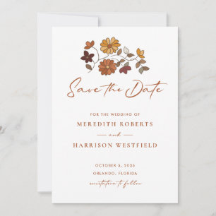 Reserve A Data Casamento Floral Retro Boho